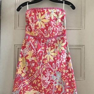 Tibi Strapless Floral Dress
